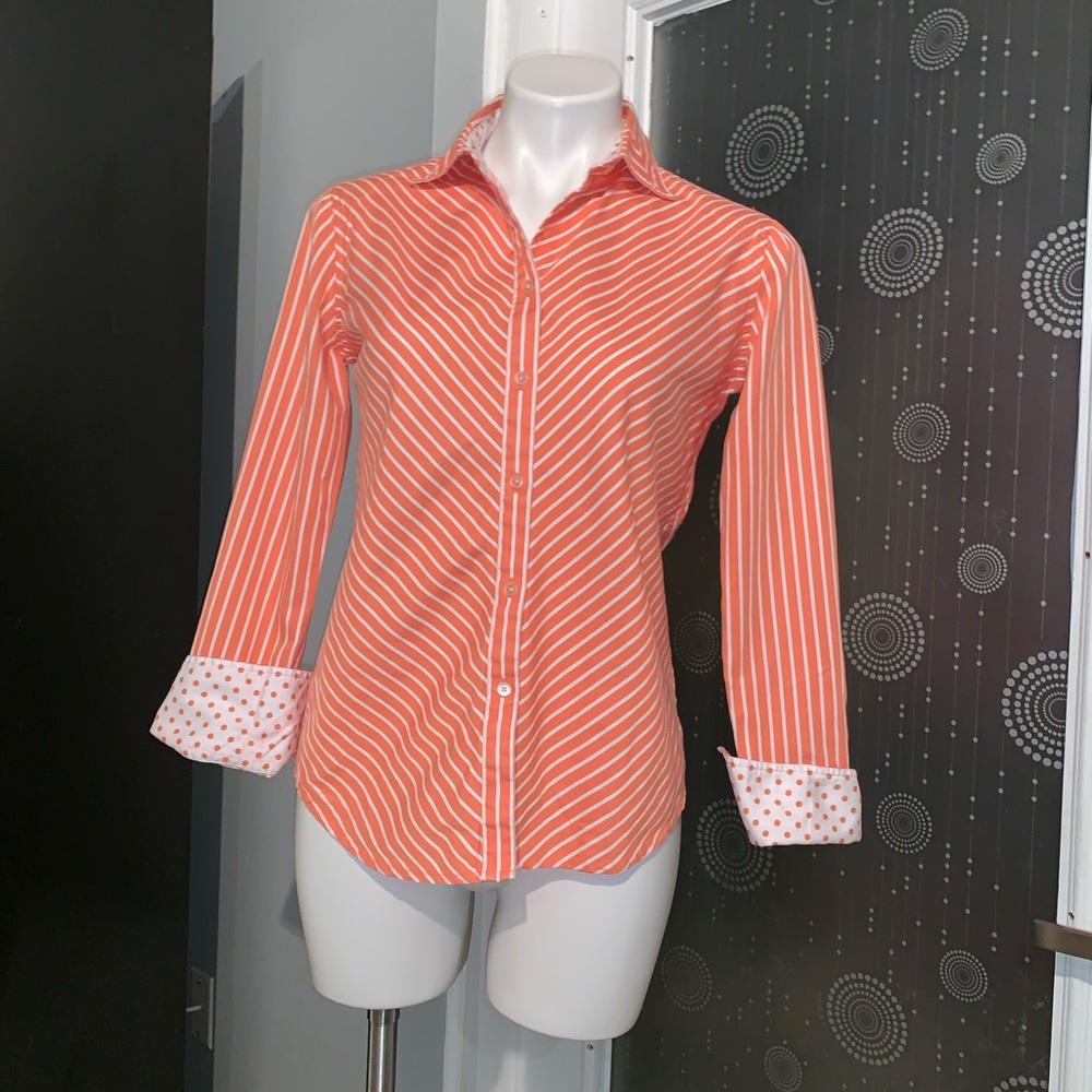 Jones Wear Studio Career Orange Long Sleeves Shirt